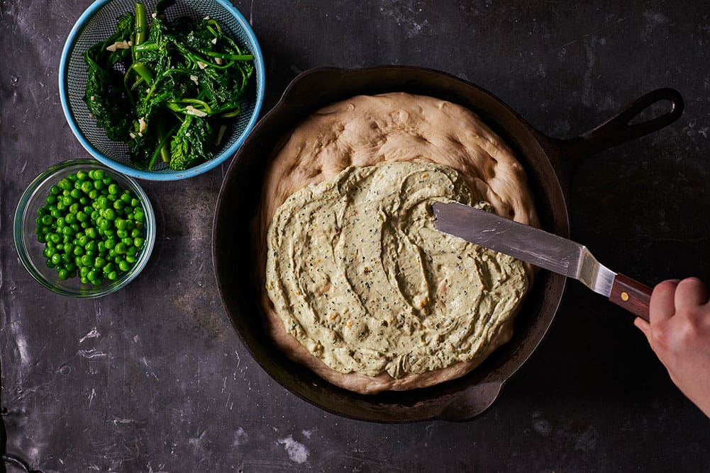 Andy Boy Broccoli Rabe Green Ricotta Skillet Pizza