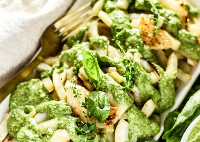 Easy Sautéed Fennel with a Citrus Thyme Pesto Sauce