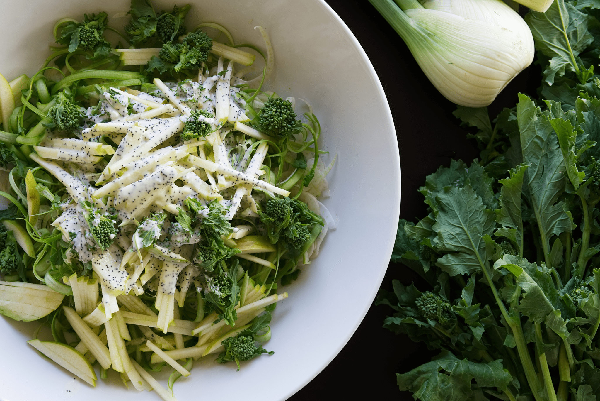 Broccoli Rabe, Fennel and Apple Slaw