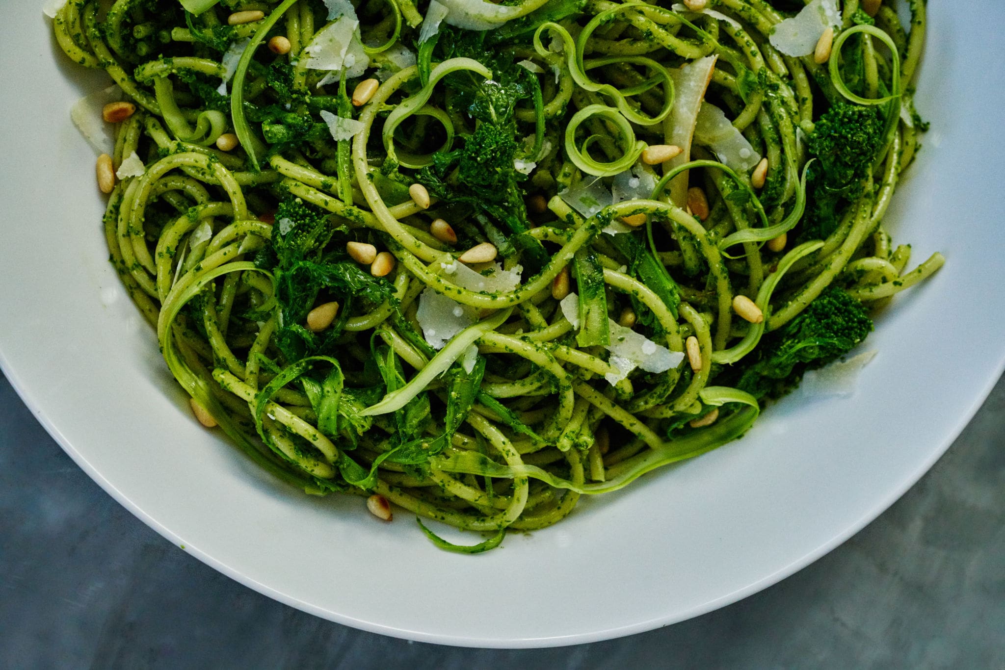 Broccoli Rabe Bucatini with Broccoli Rabe Pesto