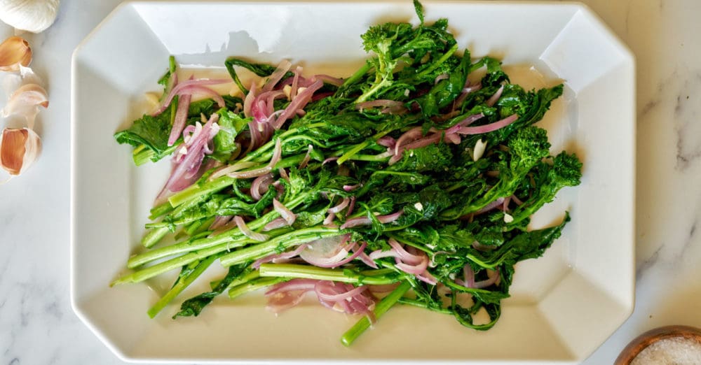 Sautéed Broccoli Rabe with Red Onion and Garlic