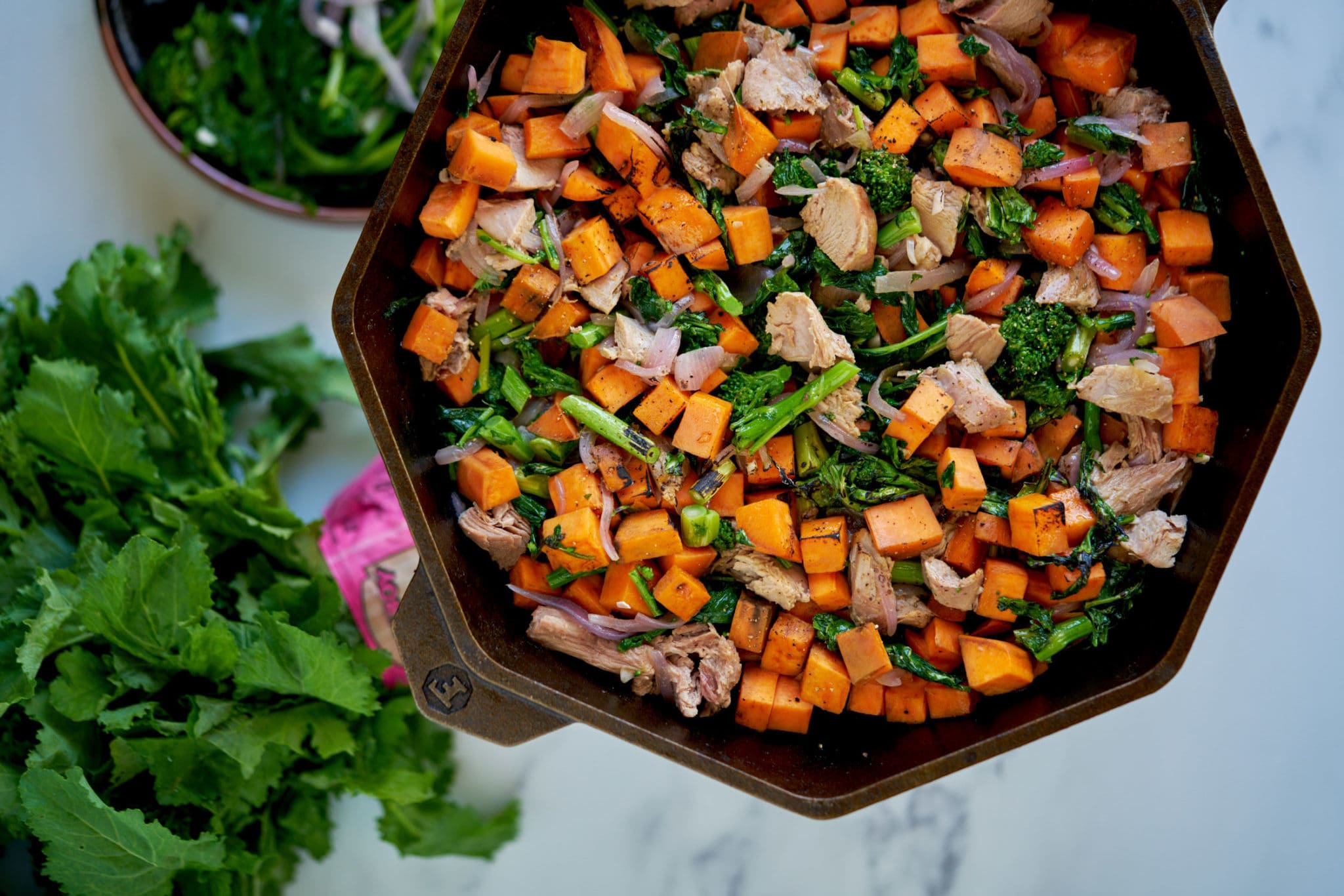 Broccoli Rabe, Turkey and Sweet Potato Hash