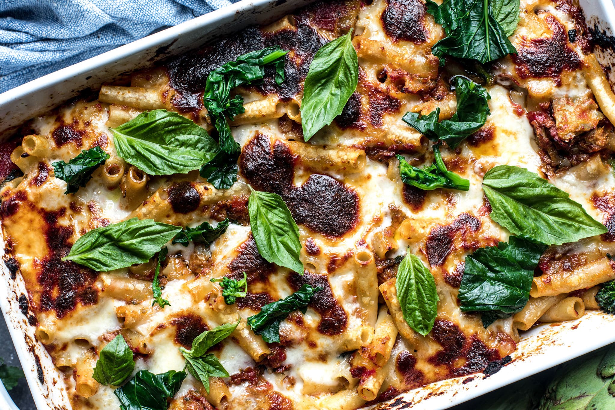 Broccoli Rabe and Artichoke Baked Ziti