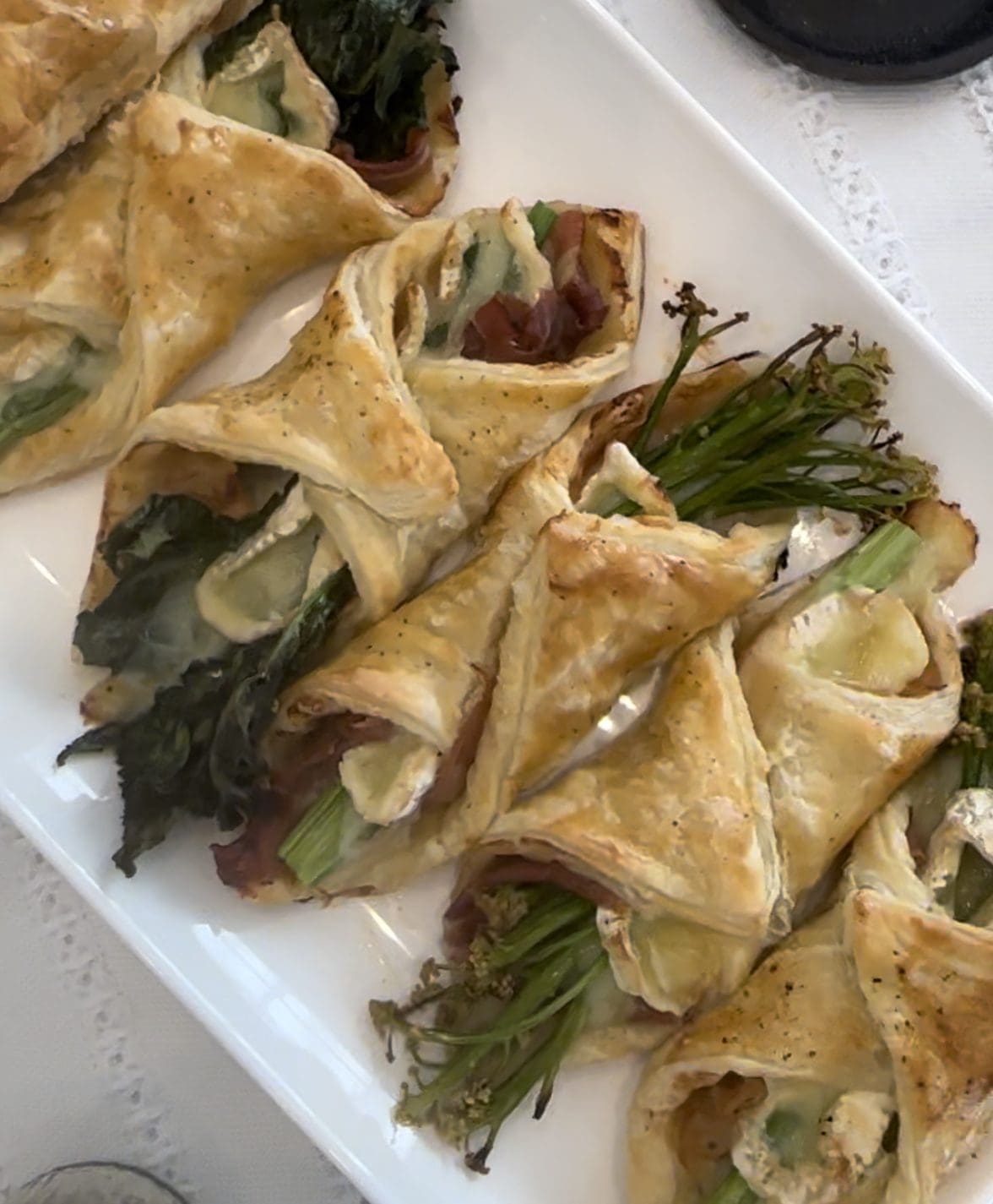 Broccoli Rabe, Sweet Baby Cauliflower, Brie & Prosciutto Pastry Bites